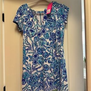 Lilly Pulitzer Turquoise Oasis Floral Dress